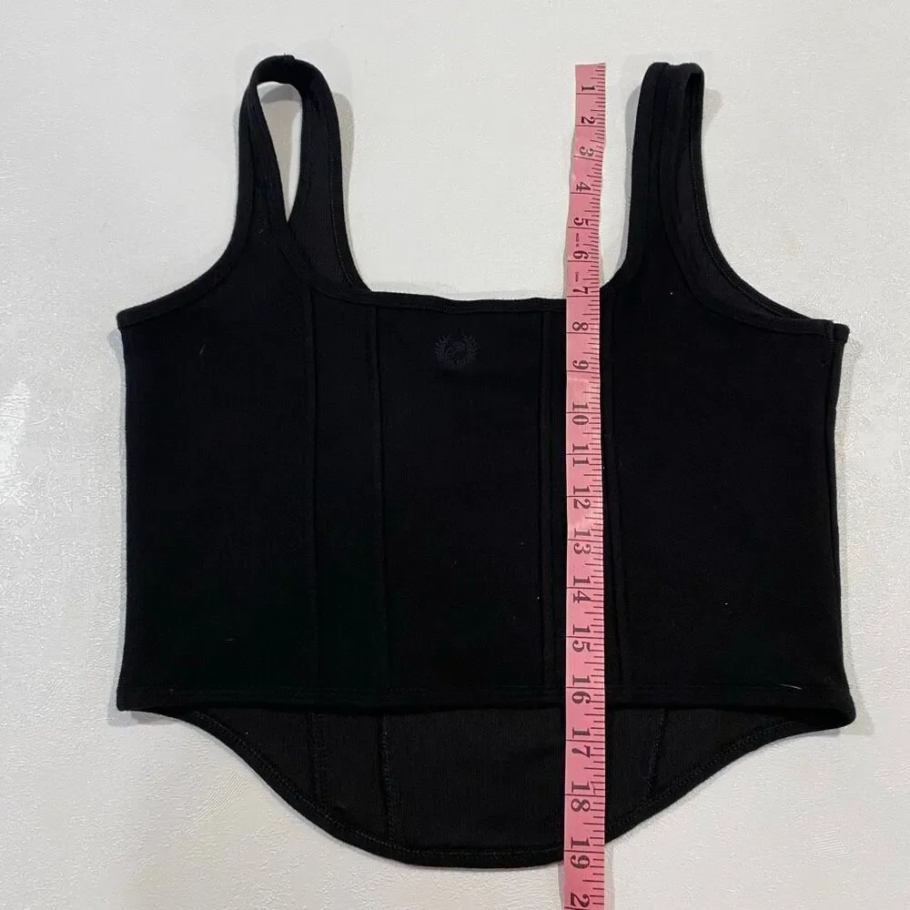 PINK Victoria’s Secret Black Corset Crop Top & Mini Skirt Set XL - Picture 14 of 15